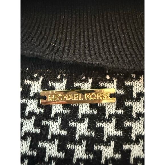 Michael Kors Women’s Size L Turtleneck Cotton Blend Sweater in Black/White - Picture 3 of 11